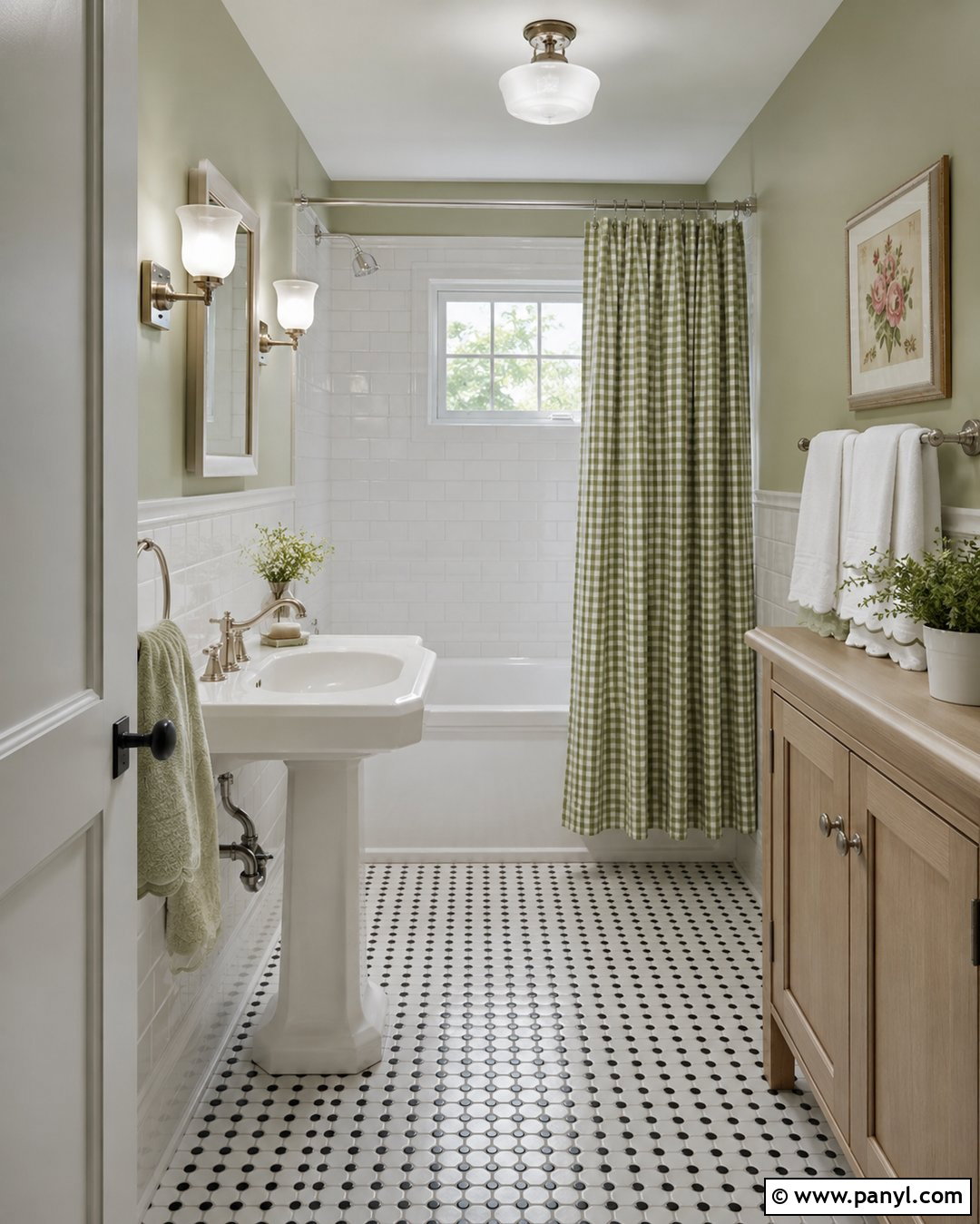 Pistachio Green Cottage Bathroom - 20 Vintage Bathroom With Green Walls