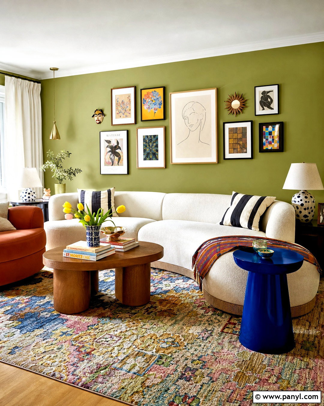 Pistachio Green Feature Wall - 20 green feature wall living room ideas