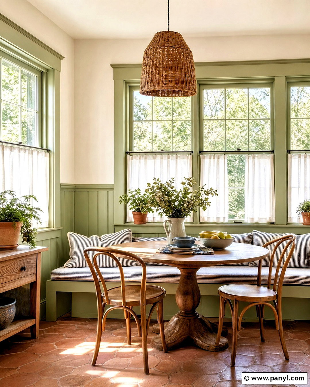 Pistachio Green Half Wall Breakfast Room - 20 half green wall ideas