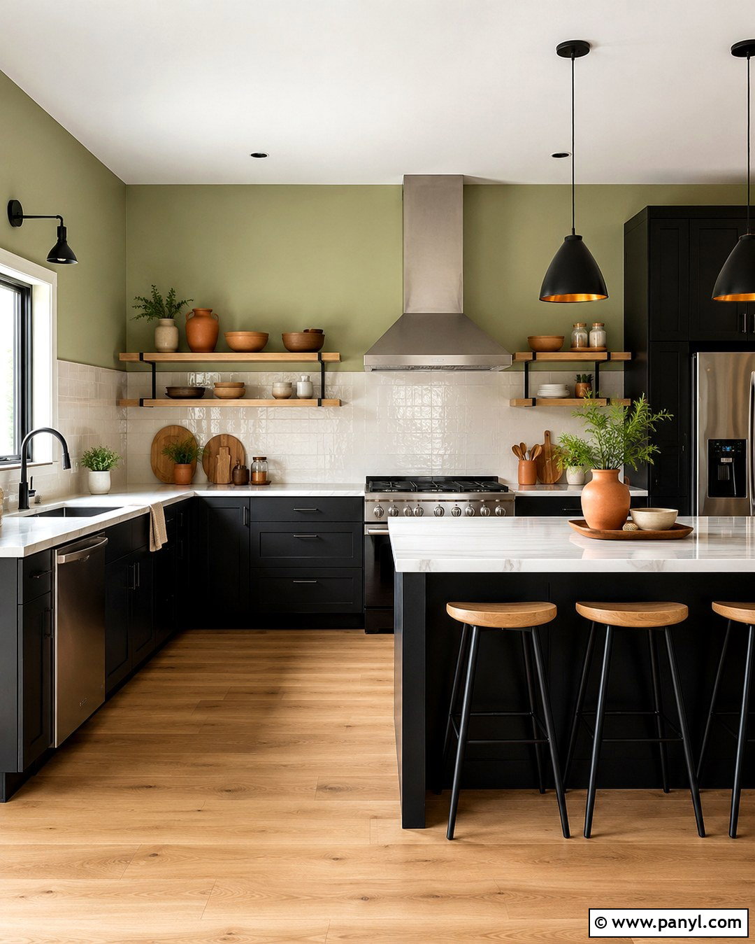 Pistachio Green Kitchen Walls With Black Cabinets - 20 pistachio green kitchen walls