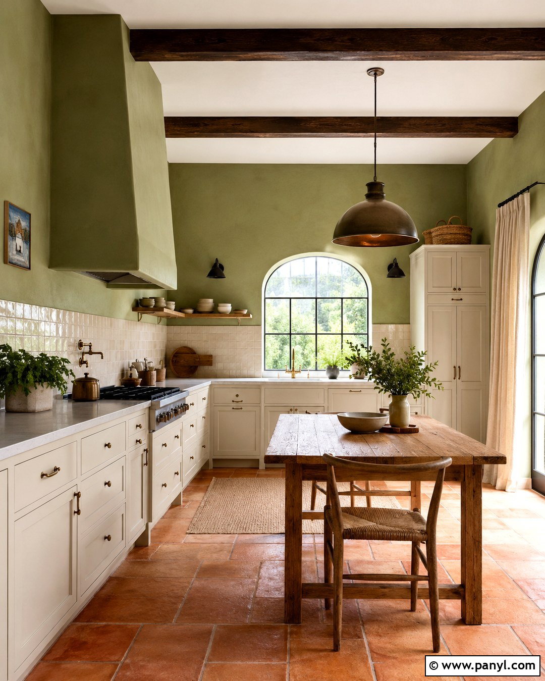 Pistachio Green Kitchen Walls With Terracotta Tile - 20 pistachio green kitchen walls