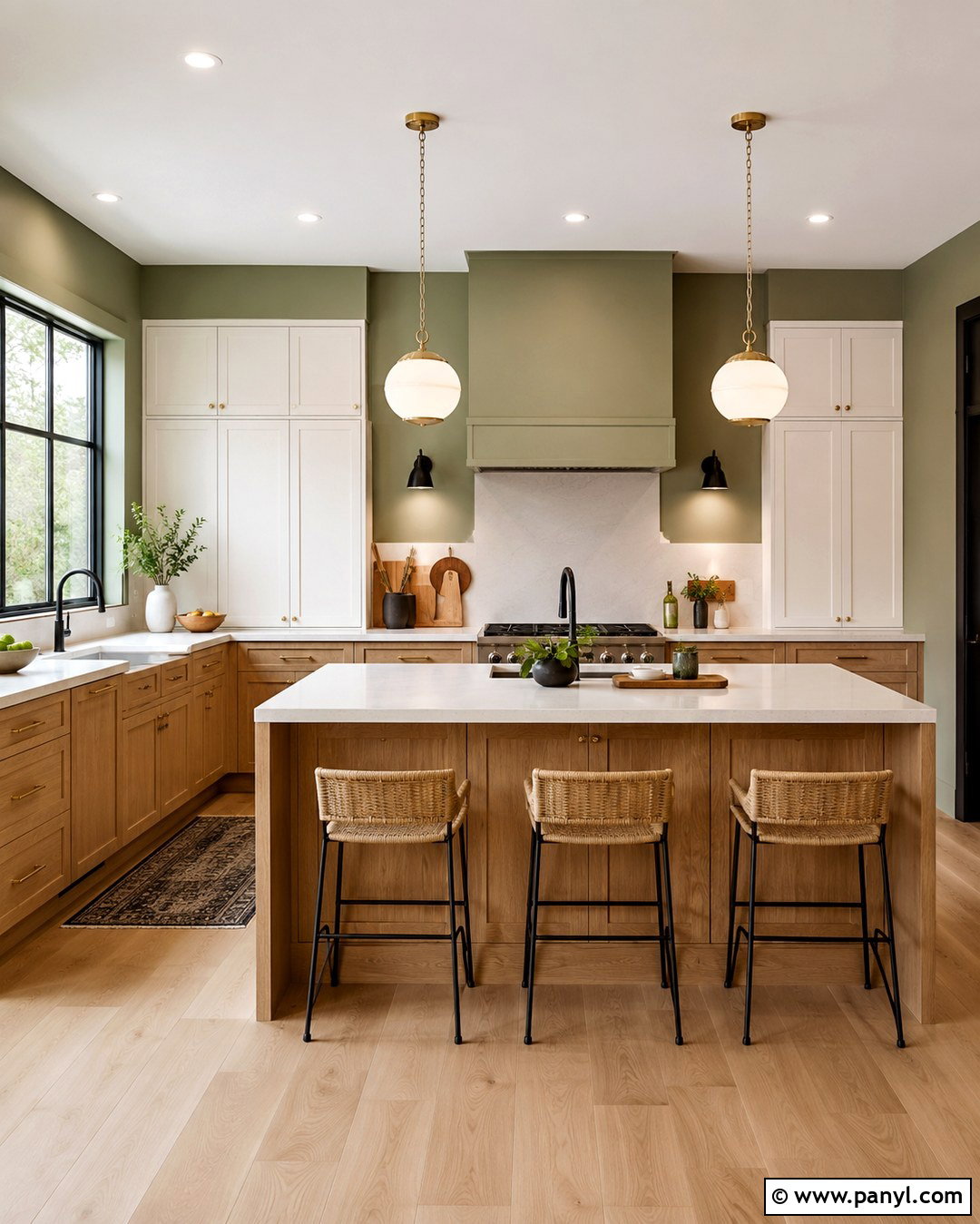 Pistachio Green Kitchen Walls With Two-Tone Cabinets - 20 pistachio green kitchen walls