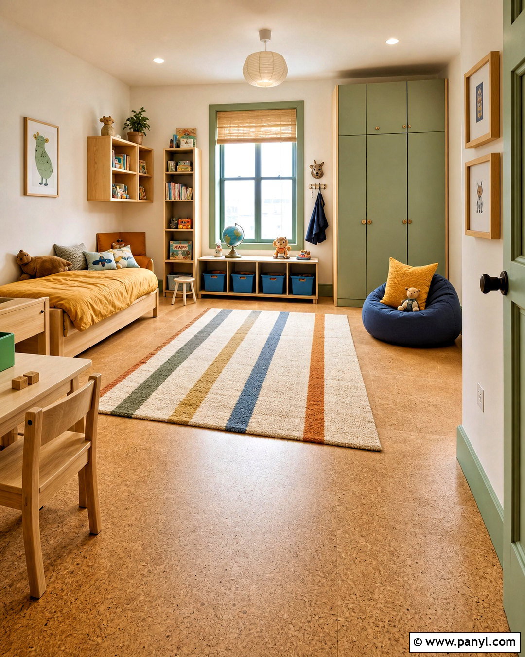 Pistachio Green Skirting Boards In A Kids Room - 20 green skirting boards