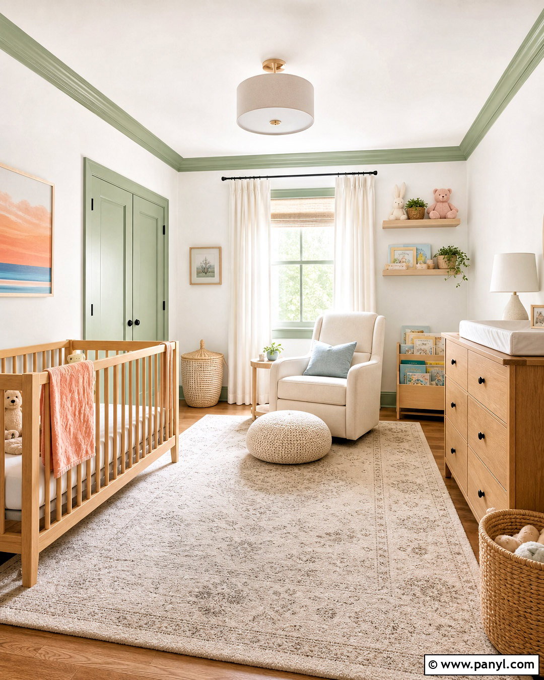 20 White Walls Green Trim Ideas for Fresh, Stylish Rooms
