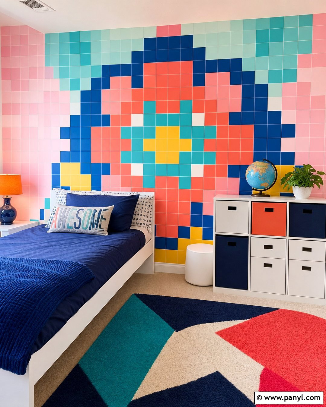 Pixel Art Paint Chip Wall - 30 Paint Chip Wall Ideas