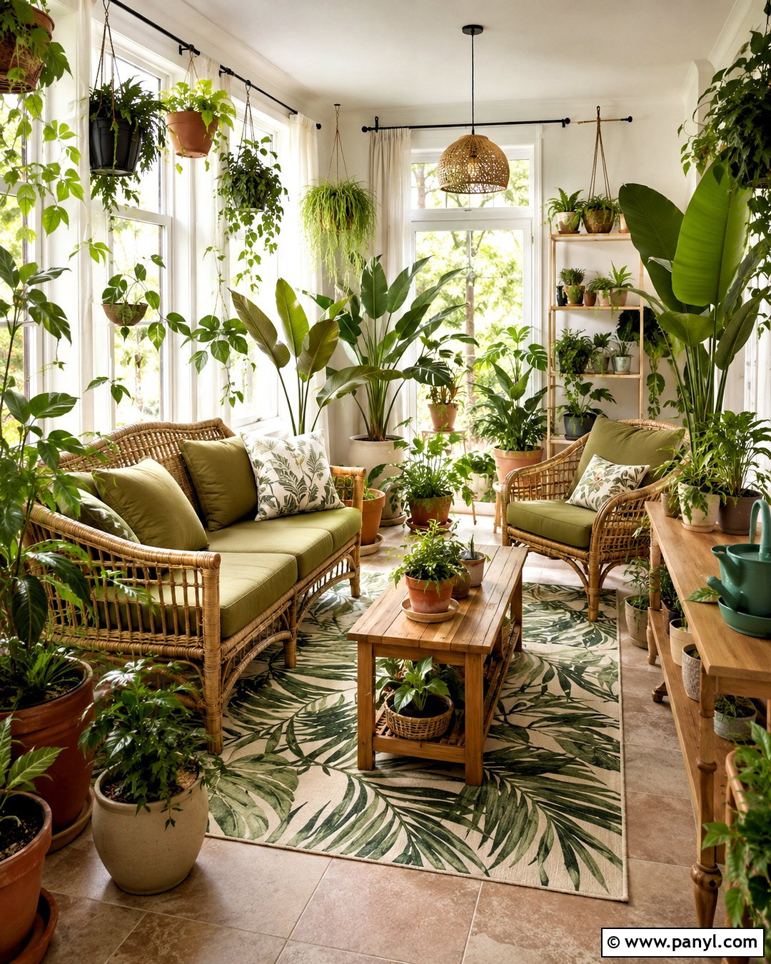 Plant-Filled Sunroom - 20 cozy sunroom decorating ideas