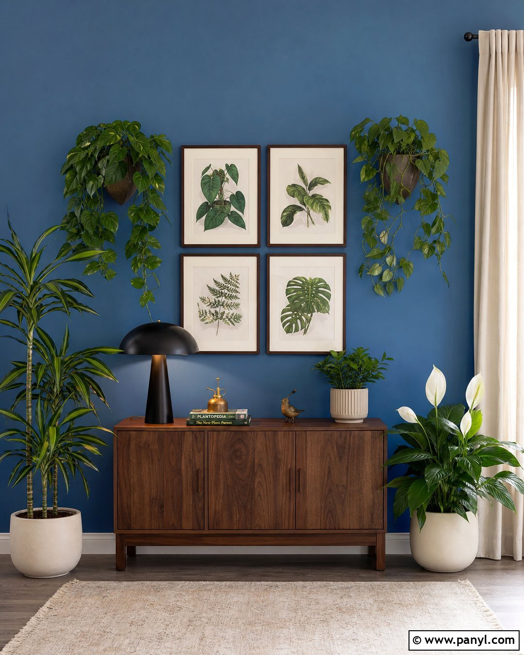Plant Gallery Against Ocean Blue Wall - 20 Green Plant Against Blue Wall Ideas