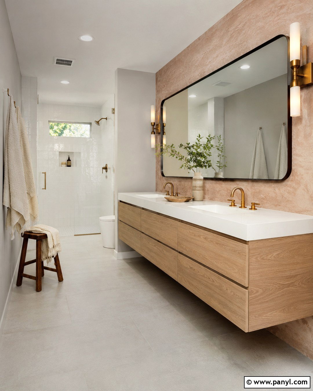 Plaster Pink Accent Wall Bathroom - 20 Grey Walls With Pink Accent Wall Ideas