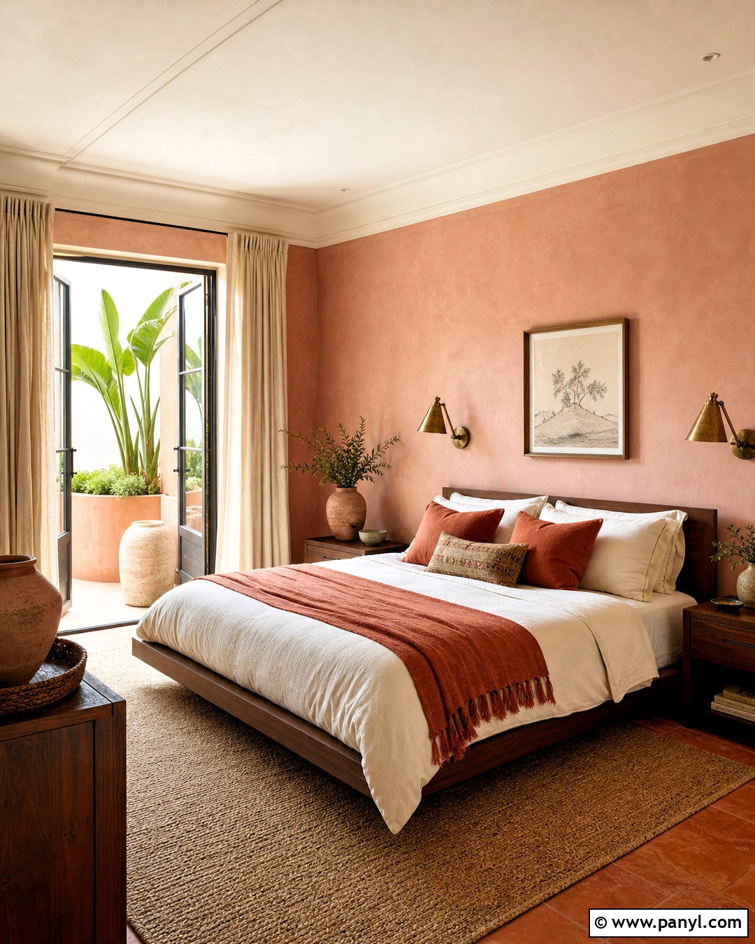 Plaster Pink Bedroom With Terracotta - 20 bedroom paint colors pink ideas