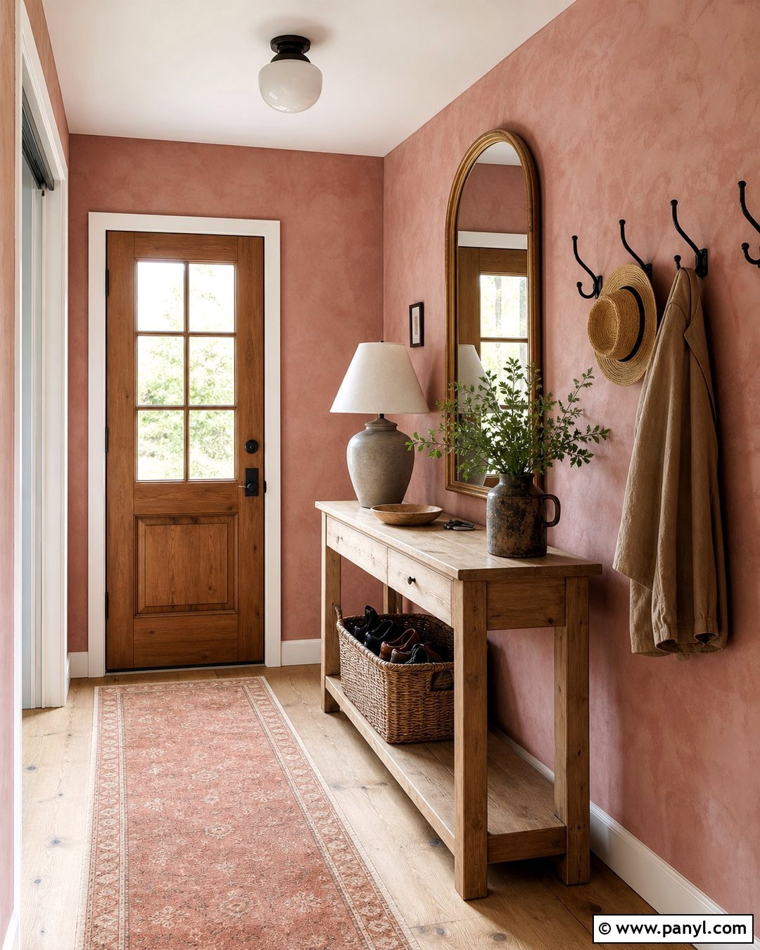 Plaster Pink Entryway Walls - 20 Rustic Pink Wall Color Ideas