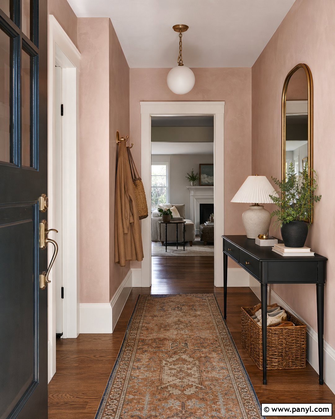 Plaster Pink Entryway - 35 Pink Wall Color Ideas