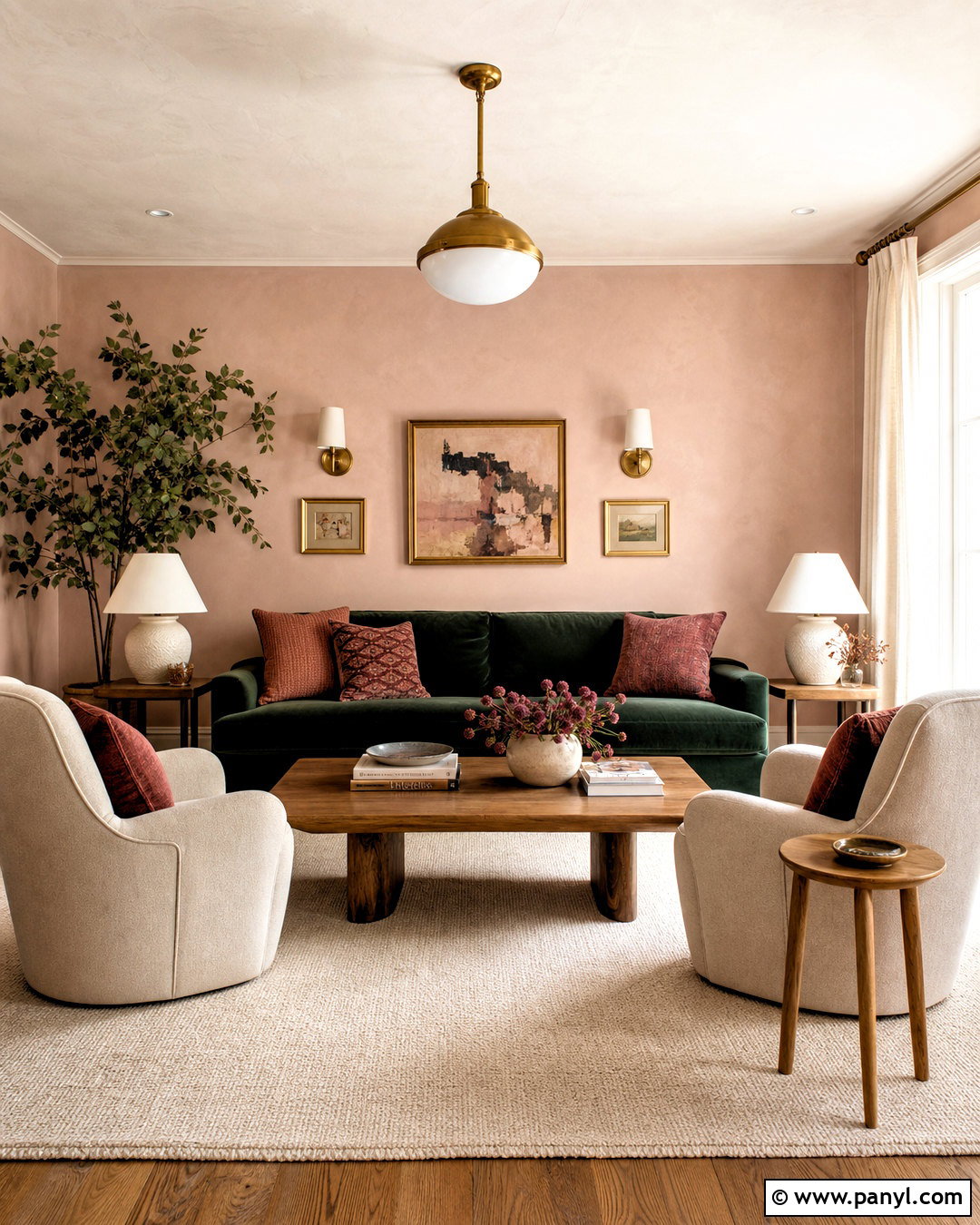 Plaster Pink Living Room Paint - 20 wall paints for living room colour ideas