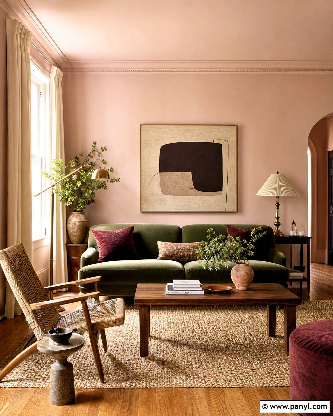 Plaster Pink Living Room - 20 modern living room paint color ideas