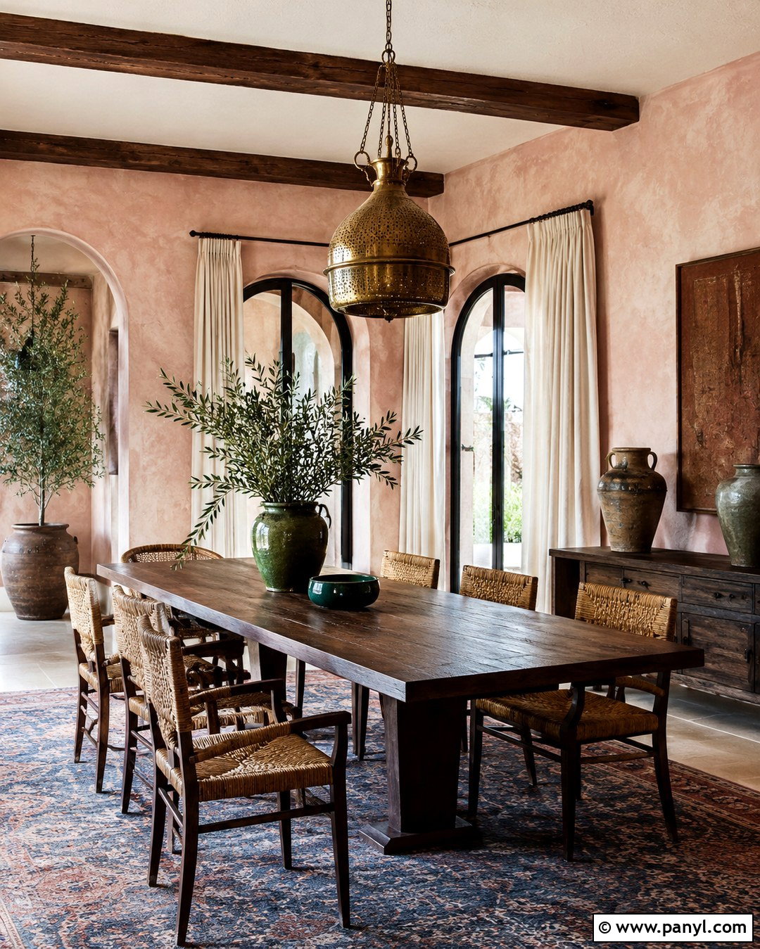 Plaster Pink Mediterranean Dining Room Walls - 20 Mediterranean Wall Paint Ideas
