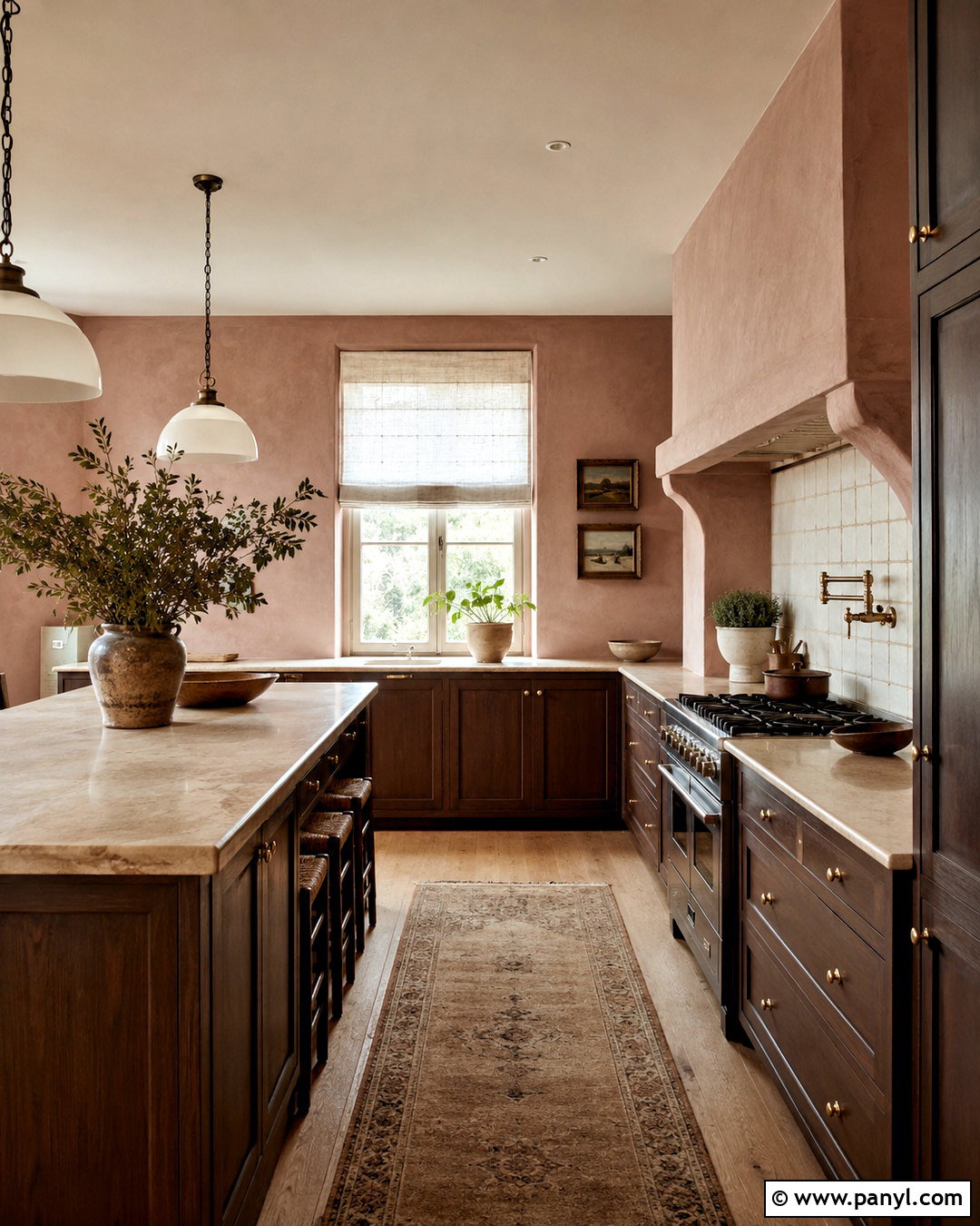 Plaster Pink Walls With Dark Brown Cabinets - 20 Wall Color For Dark Brown Cabinets