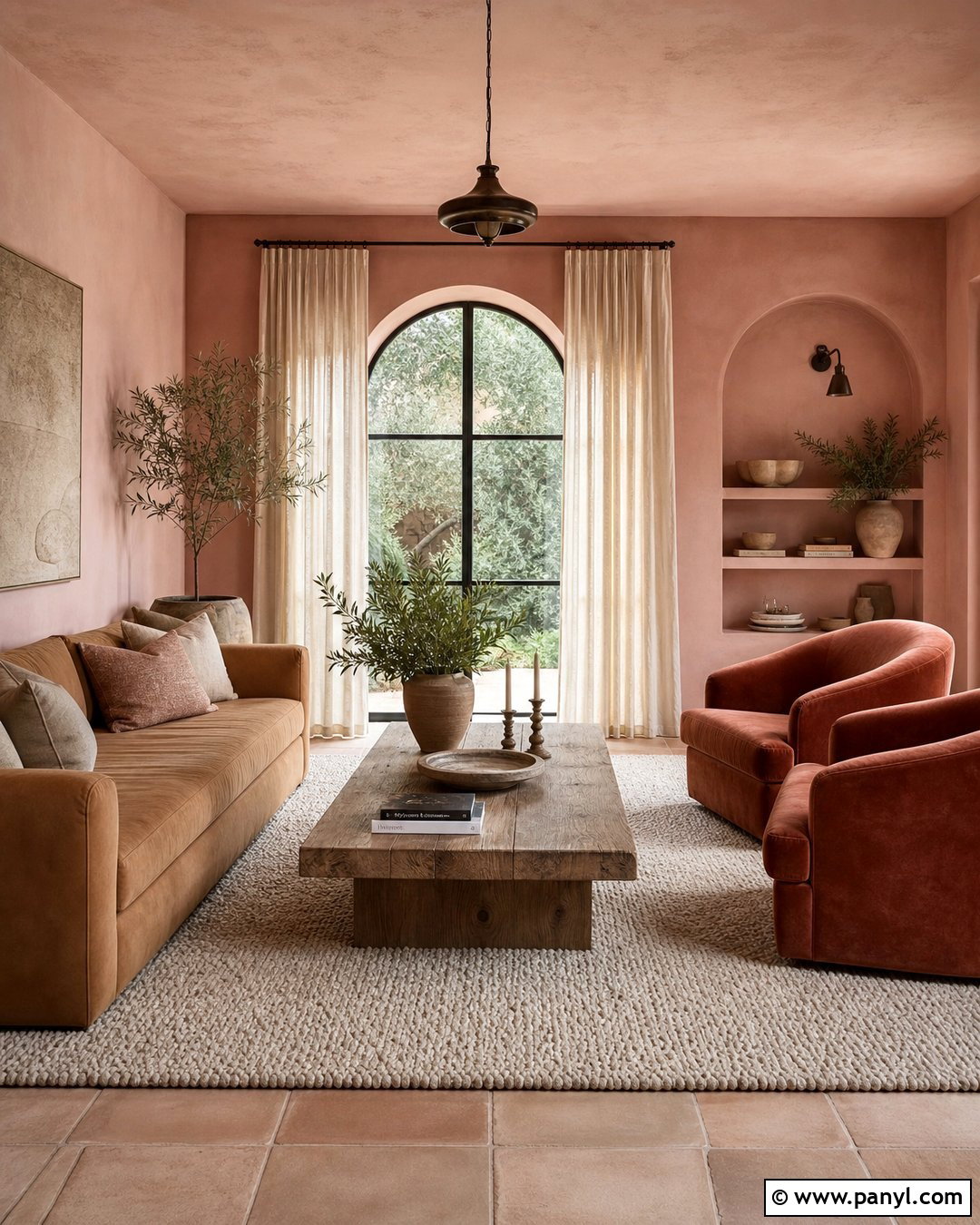 Plaster Pink Walls With Terracotta - 30 pink wall color combination ideas