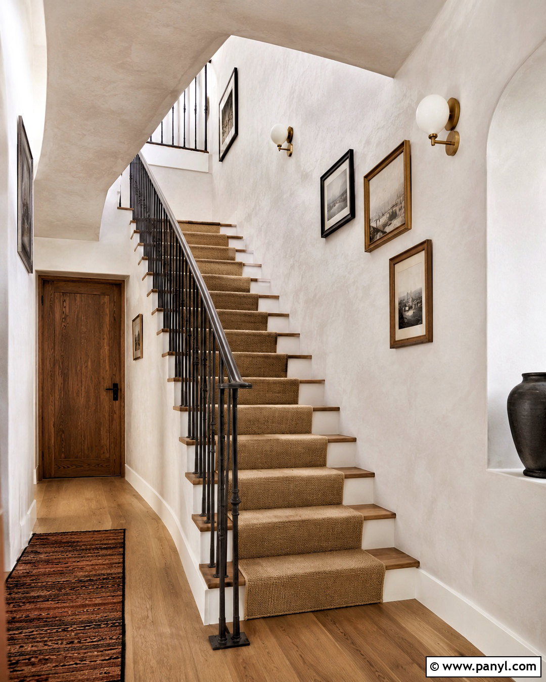 Plaster White Limewash Stairway - 20 limewash paint texture ideas