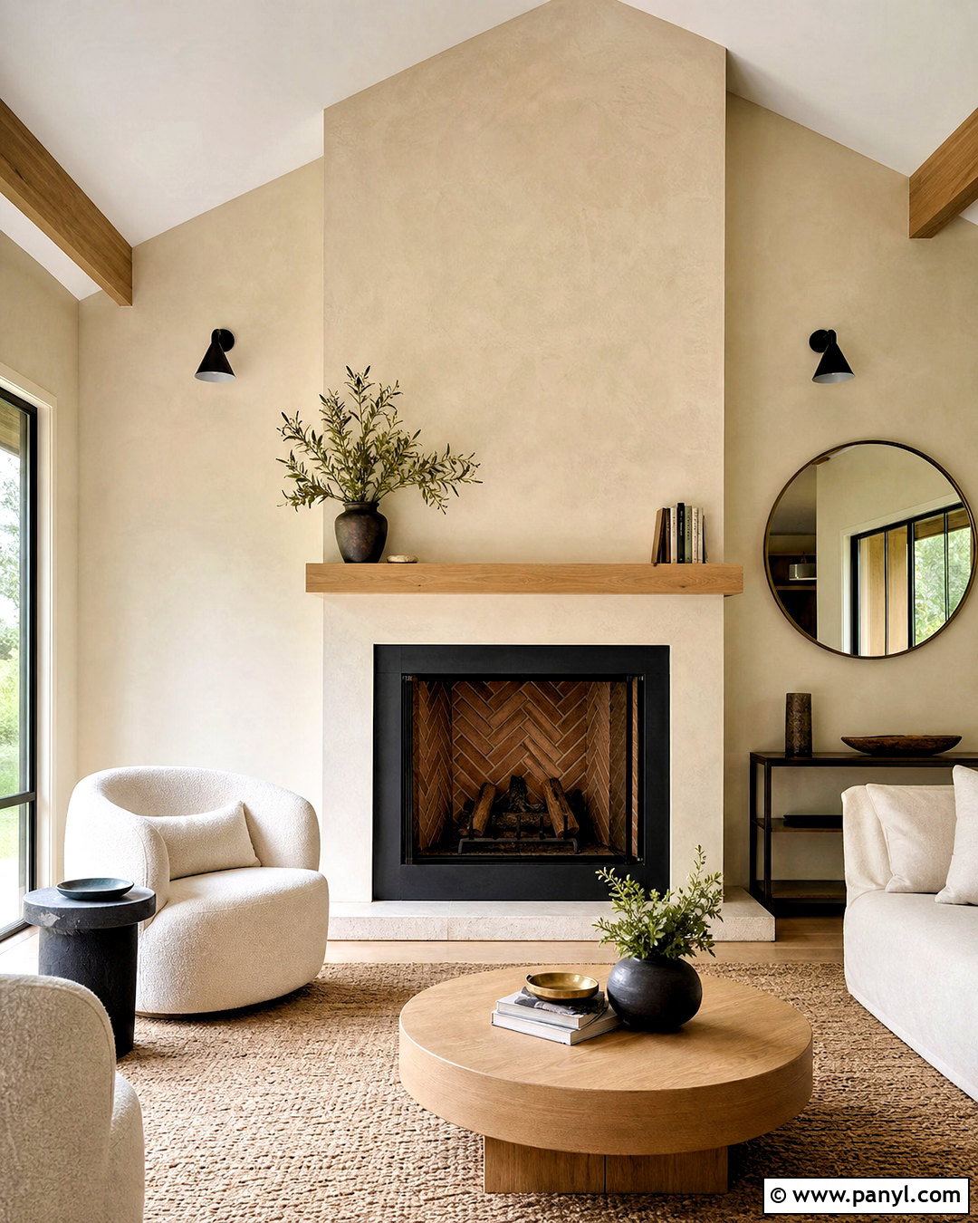 Plastered Brick Fireplace - 20 updating fireplace brick ideas