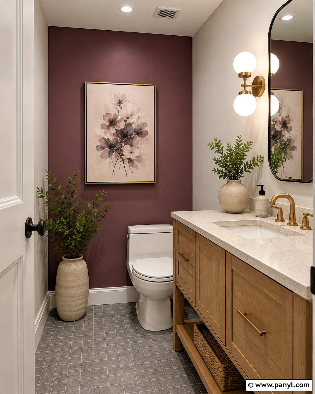 Plum Accent Wall - 20 accent wall colors that go with gray ideas