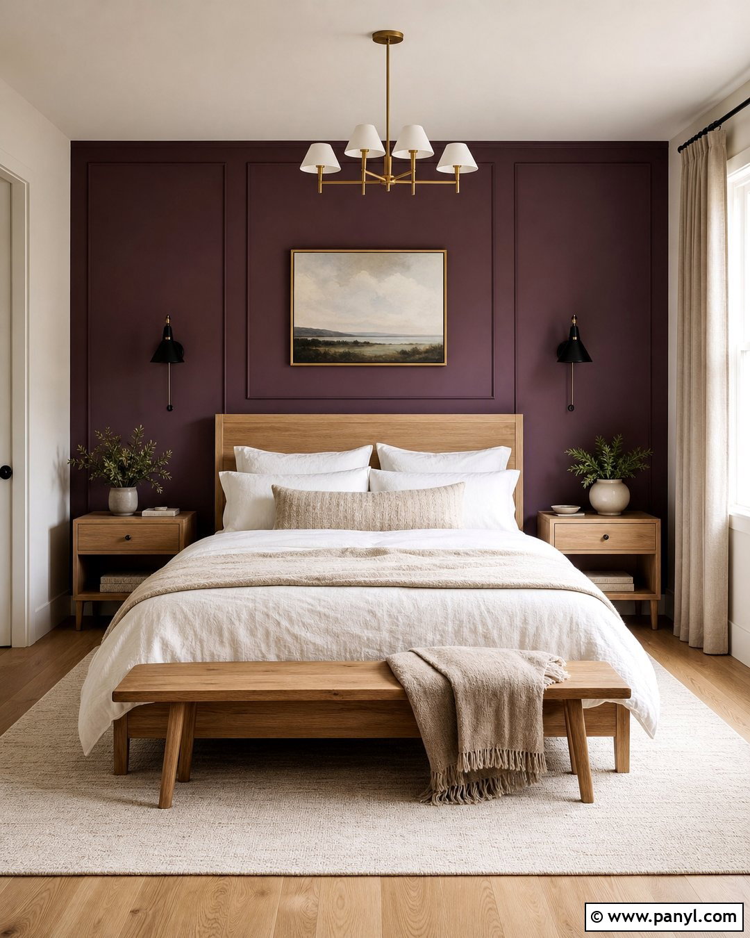 Plum Accent Wall Bedroom - 35 plum walls