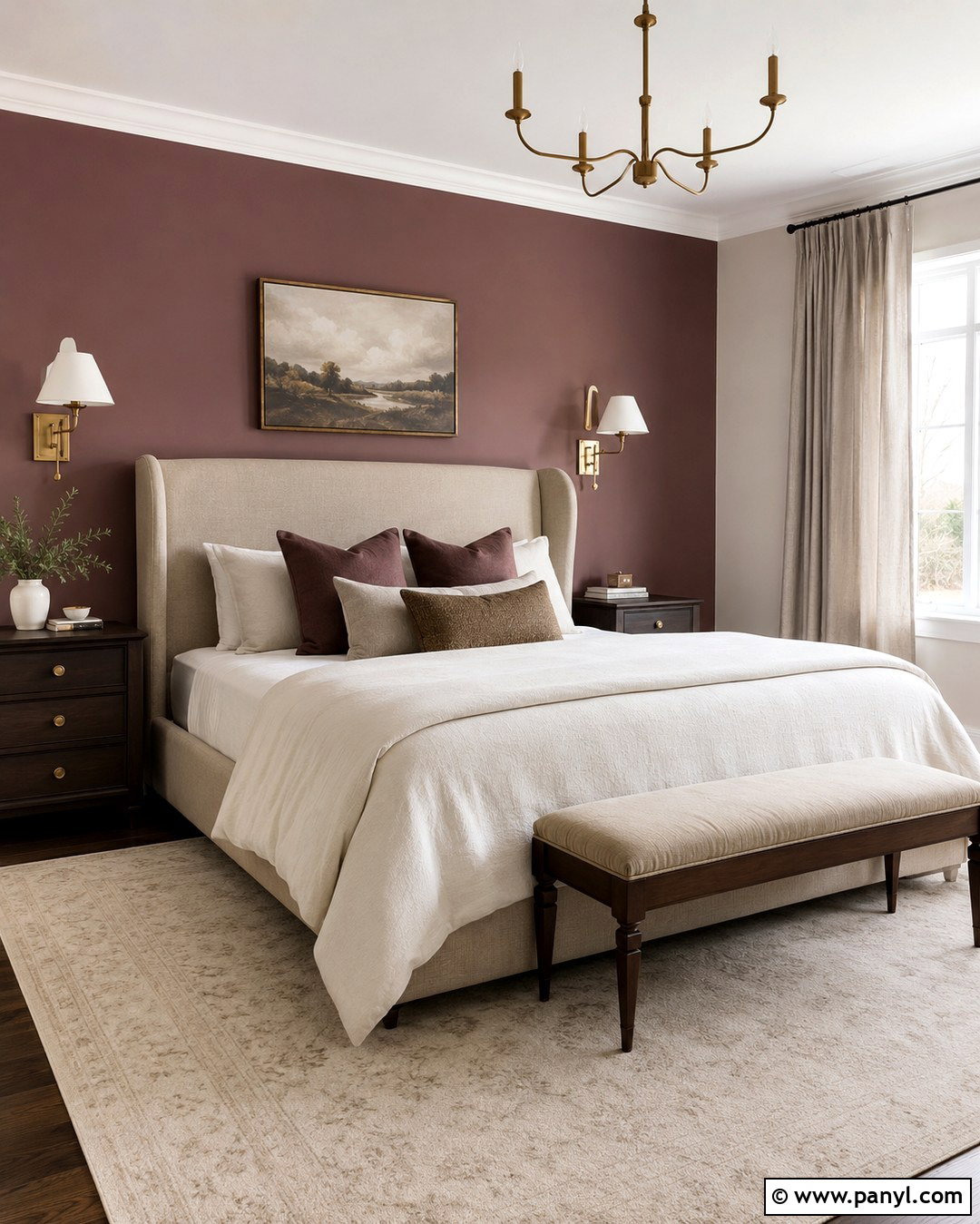Plum Accent Wall With Cream Walls - 20 Accent Wall With Cream Walls