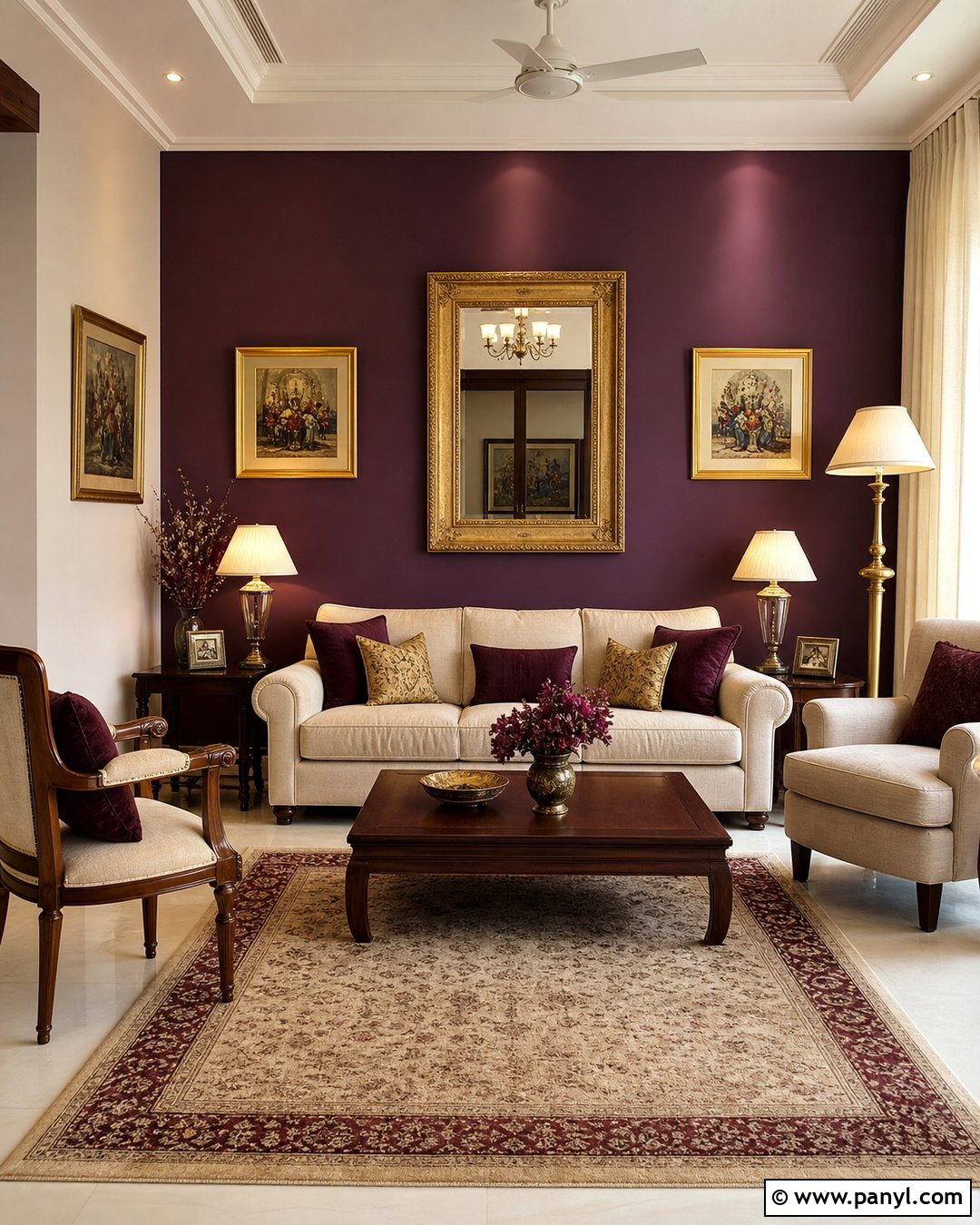 Plum And Beige Living Room Walls - 30 Colour For Living Room Wall Indian Ideas