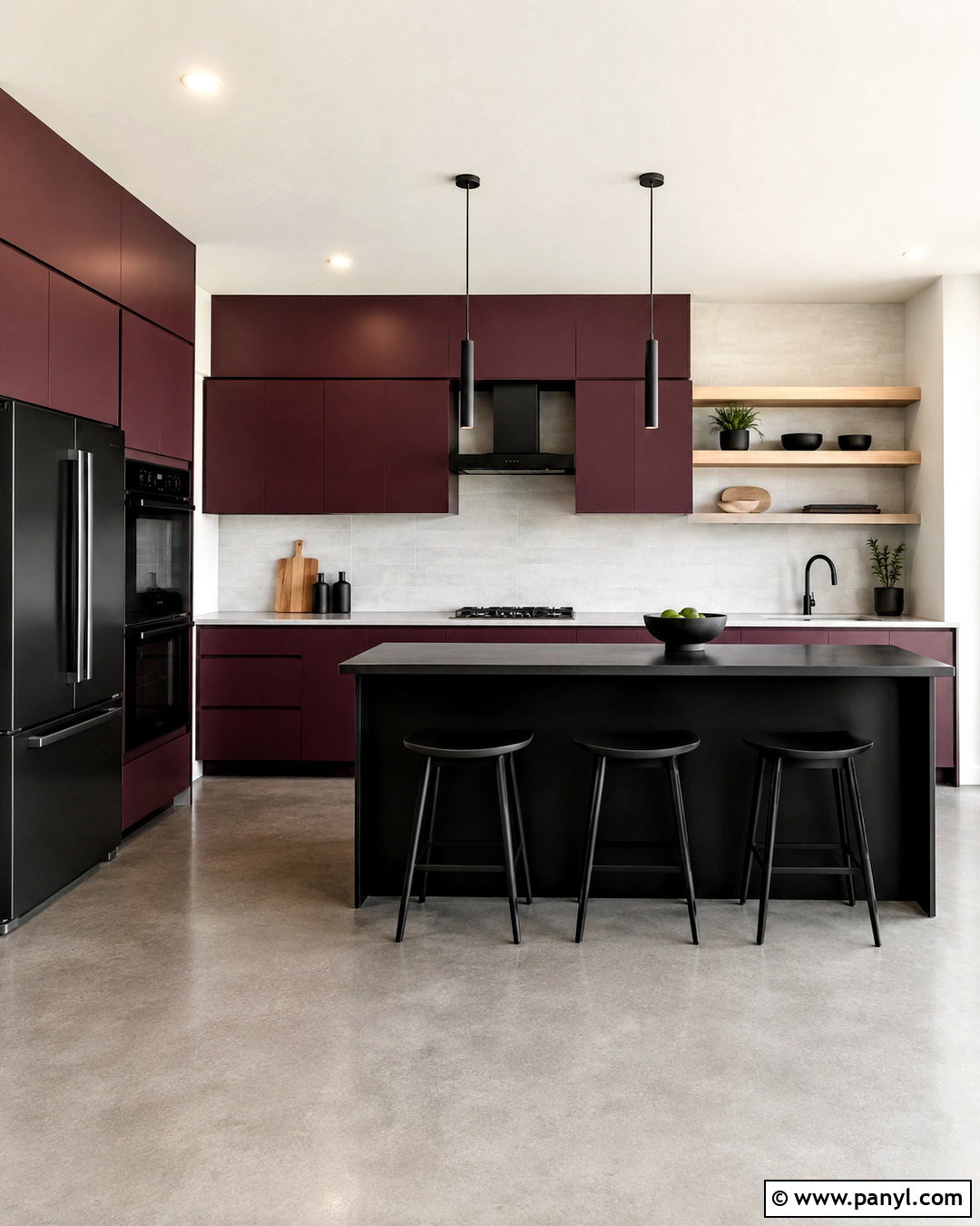 Plum And Black Modern Kitchen - 20 plum kitchen ideas