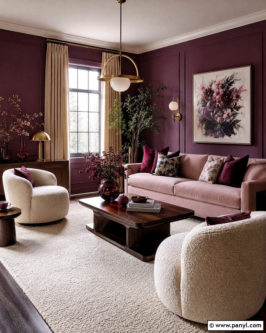 Plum And Blush Living Room - 20 colour schemes for living room ideas