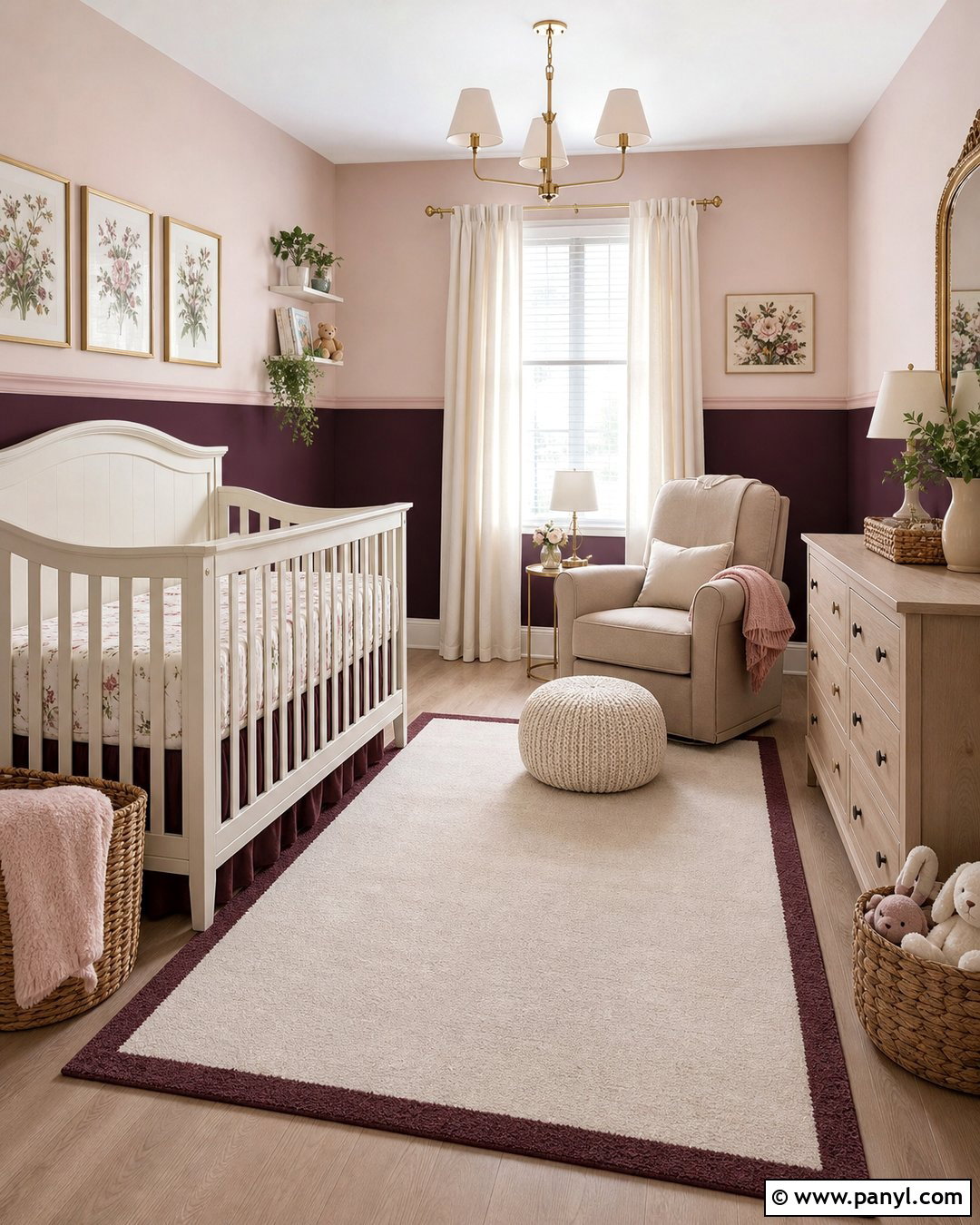 Plum And Blush Nursery Walls - 25 Two Tone Nursery Walls
