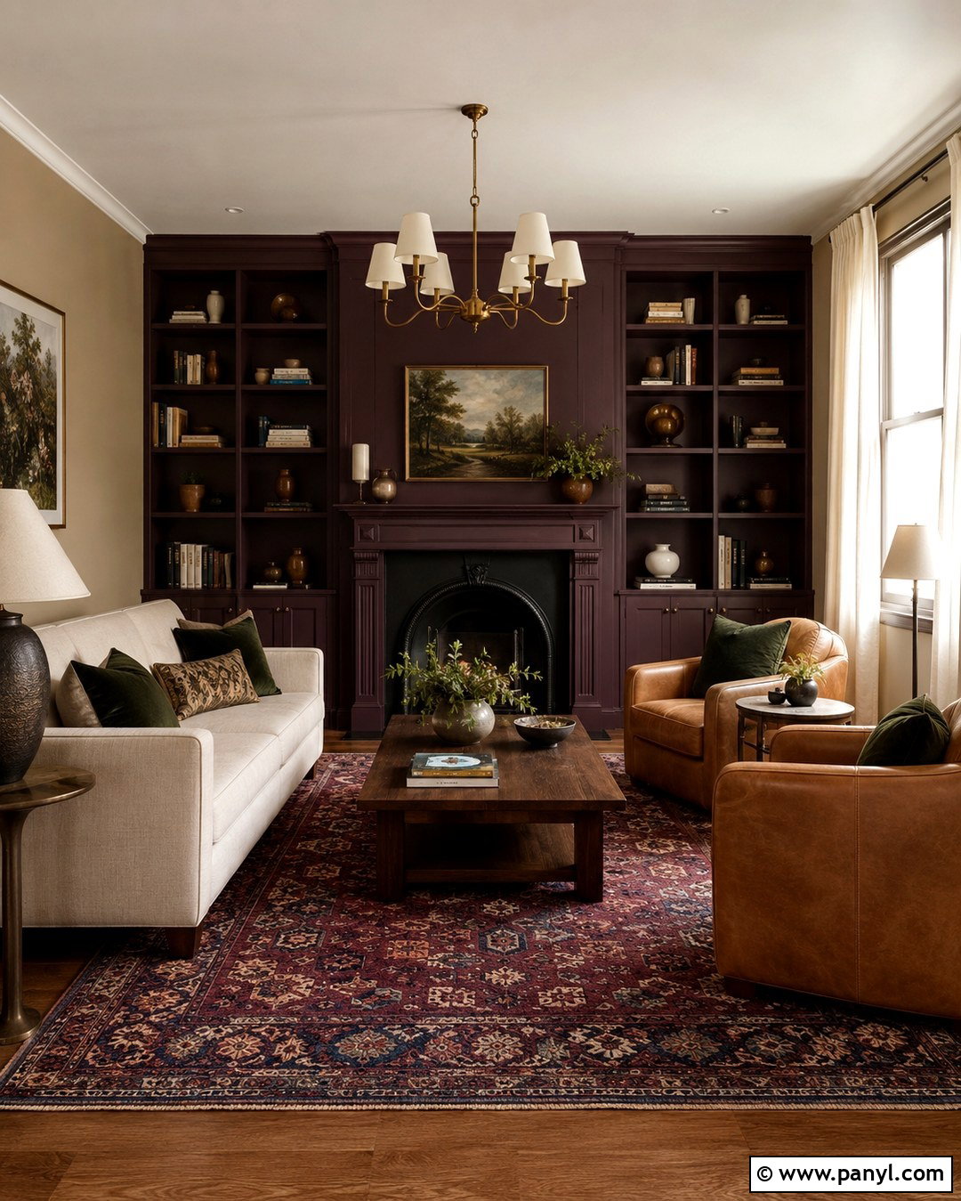 Plum And Camel Living Room Walls - 20 Living Room Color Combination Wall Ideas