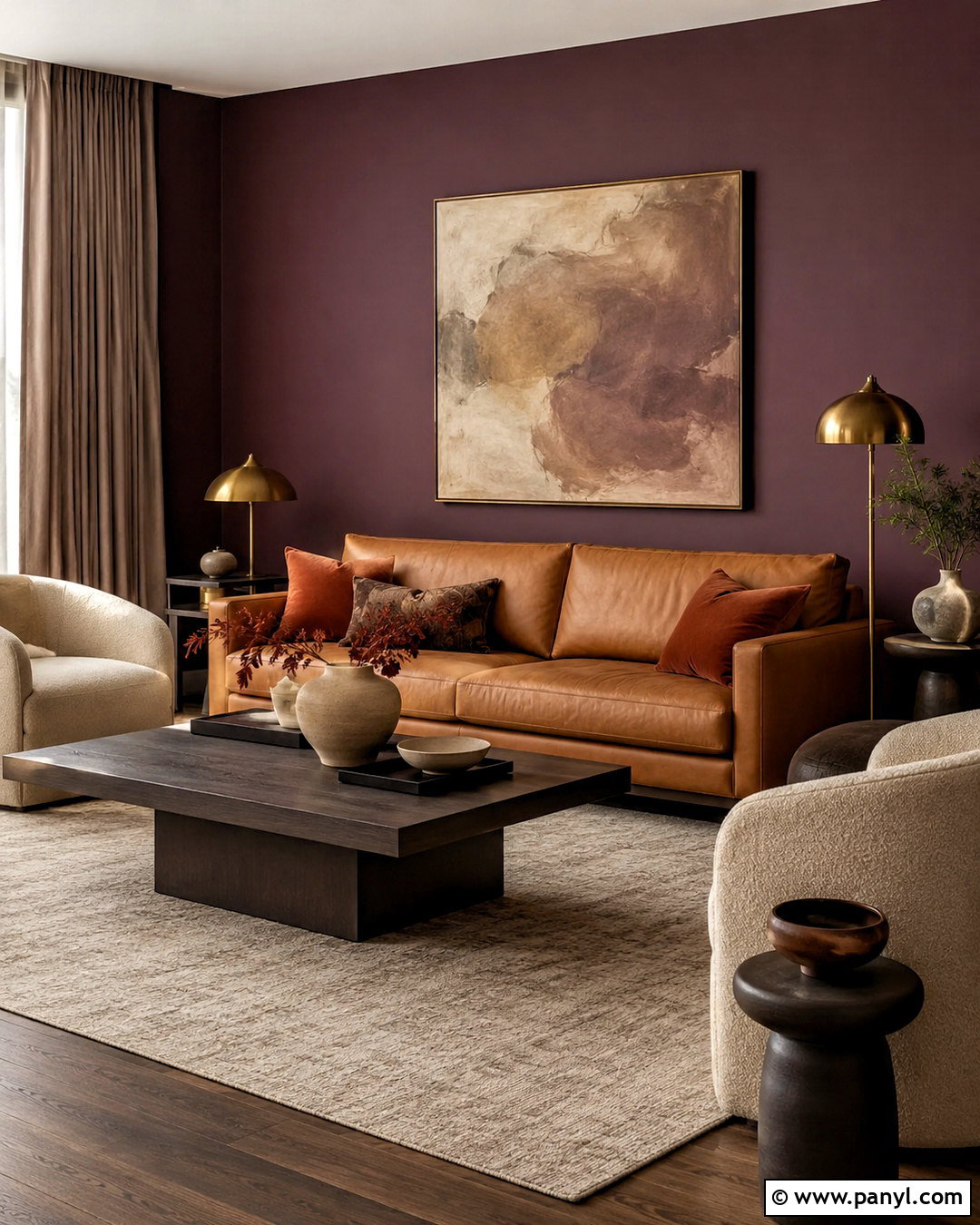 Plum And Camel Living Room - 20 living room color combinations ideas