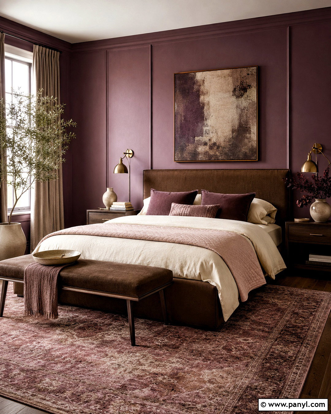 Plum And Cocoa Bedroom Palette - 20 cozy bedroom color palette ideas