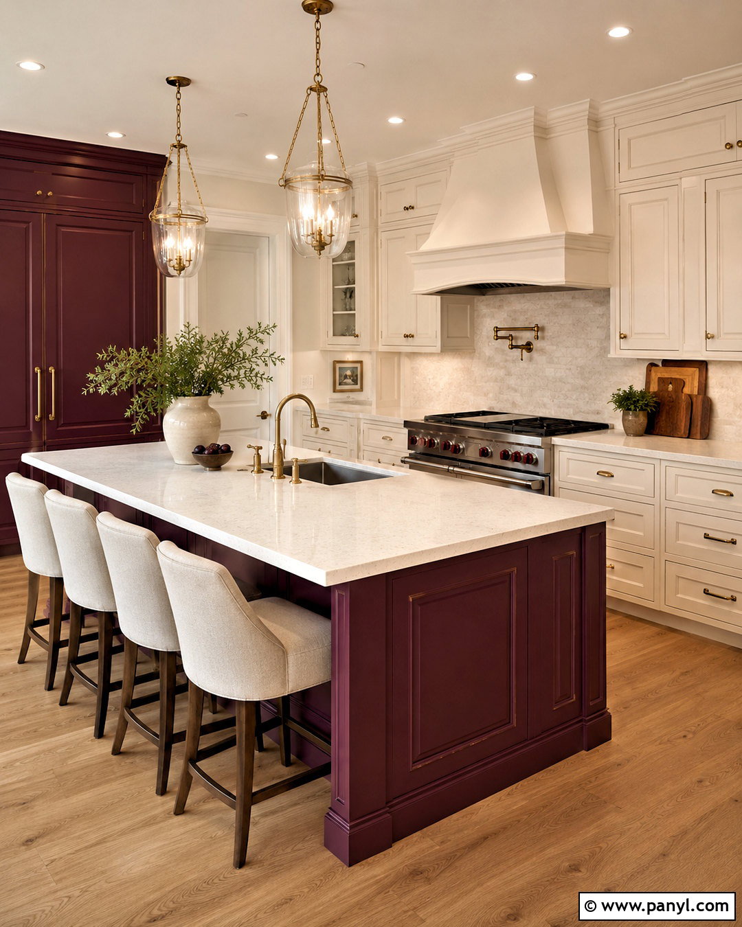 Plum And Cream Traditional Kitchen - 20 plum kitchen ideas