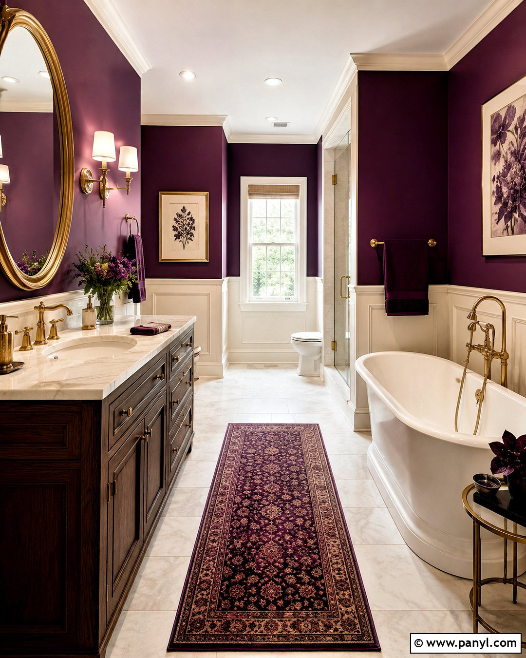 Plum And Gold Purple Bathroom - 20 purple bathroom aesthetic ideas