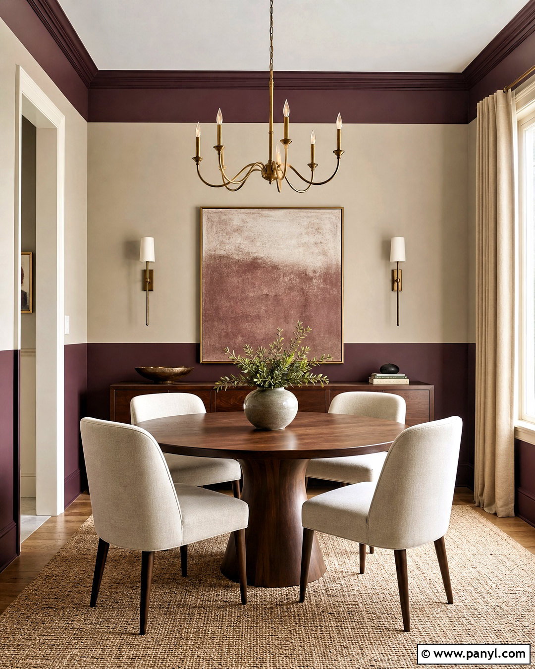 Plum And Light Greige Split Wall Paint - 20 split wall paint color schemes