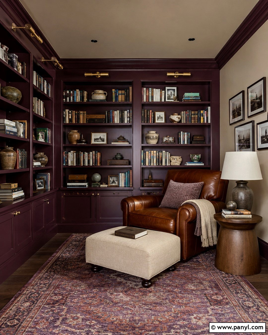 Plum And Mushroom Beige Interior Walls - 20 Colour Combination For Interior Walls