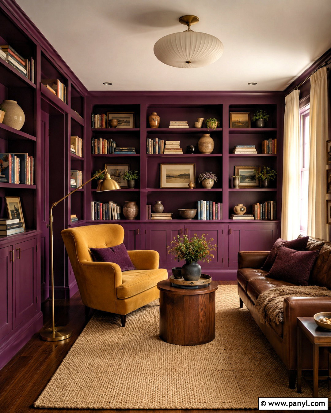 Plum And Mustard Reading Room - 20 plum room ideas