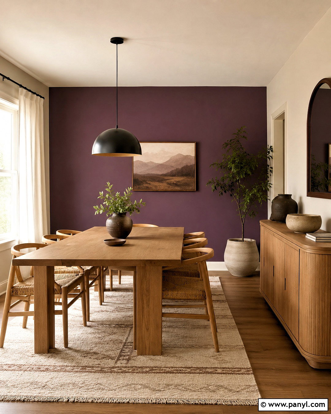 Plum And Natural Wood Dining Room - 20 plum room ideas