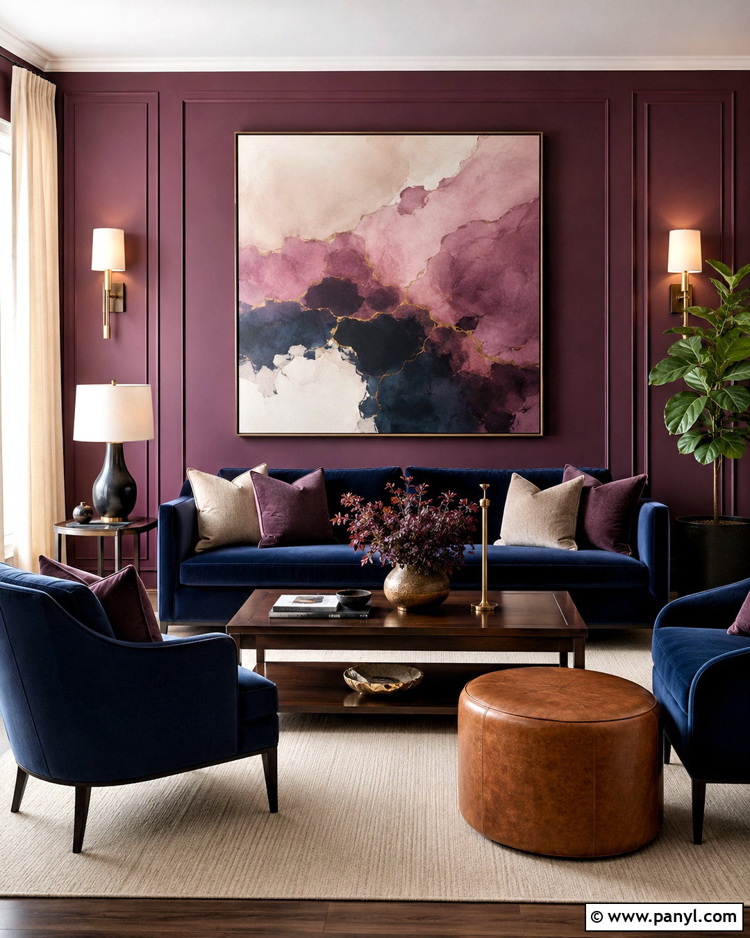 Plum And Navy Living Room - 20 plum decor ideas