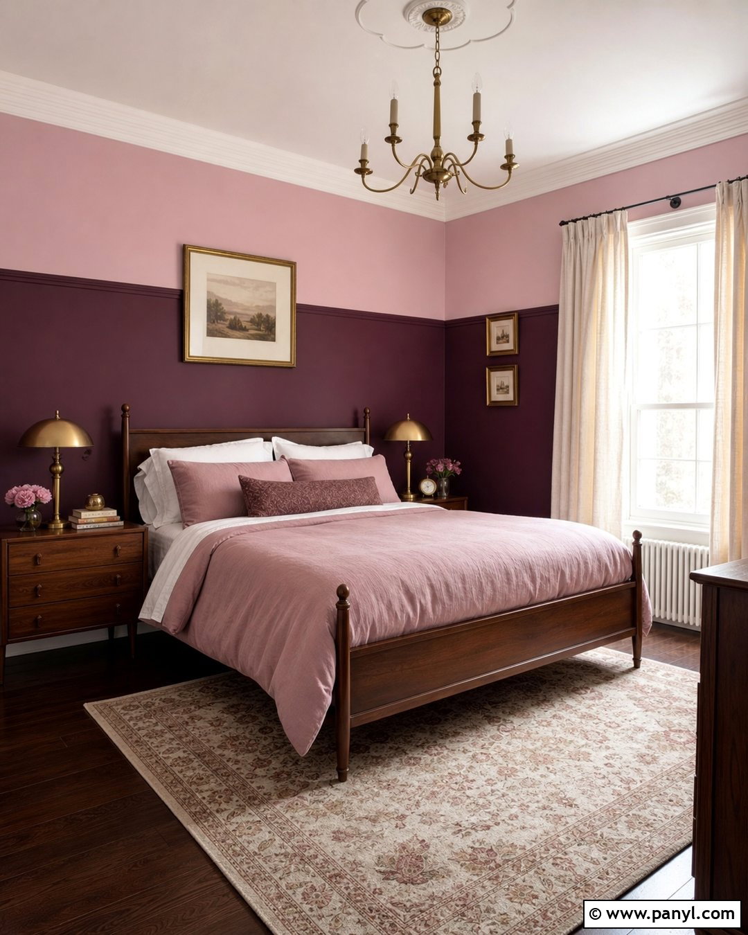 Plum And Soft Pink Two Tone Walls - 45 two tone walls