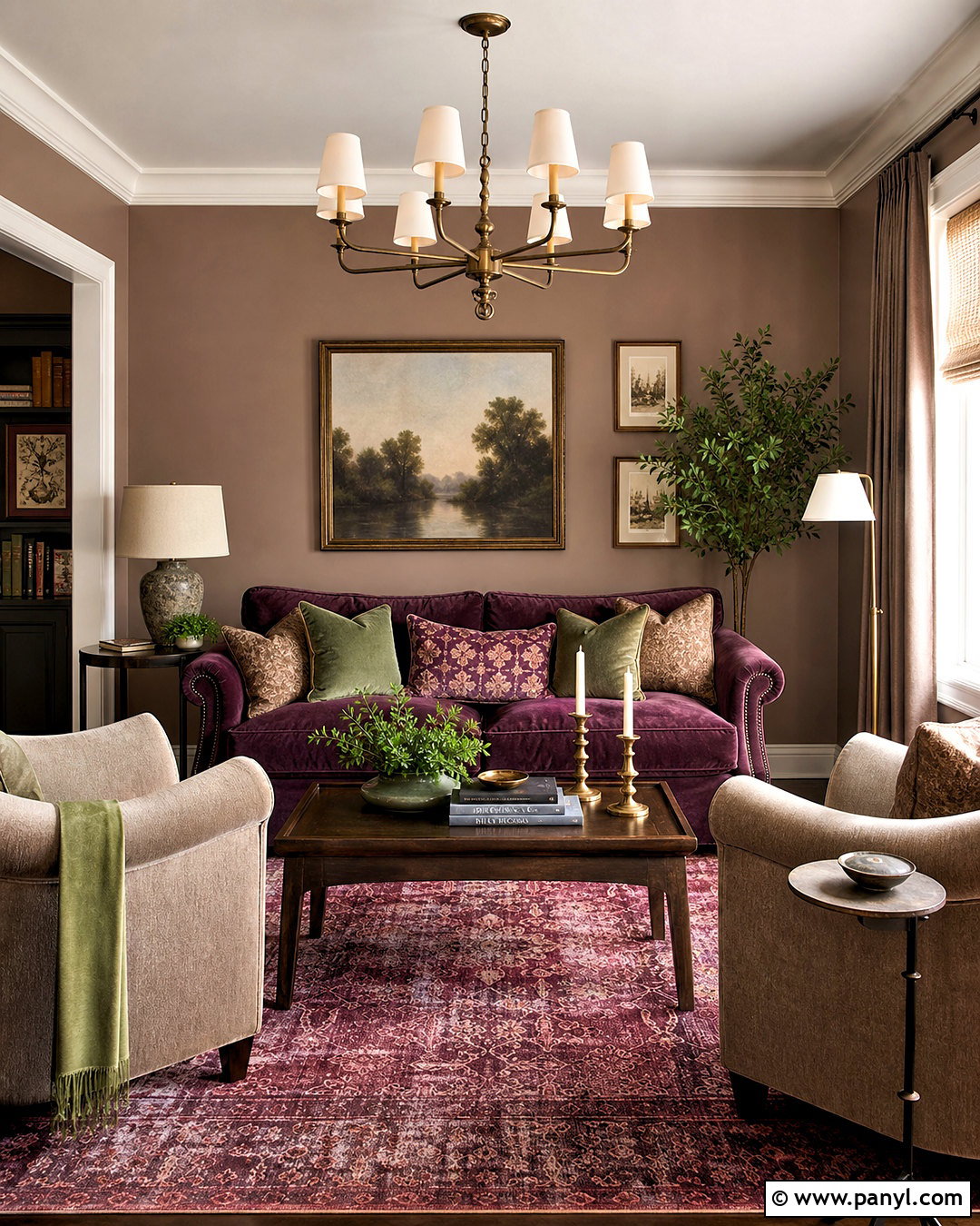 Plum And Taupe Sitting Room - 20 sitting room colour ideas