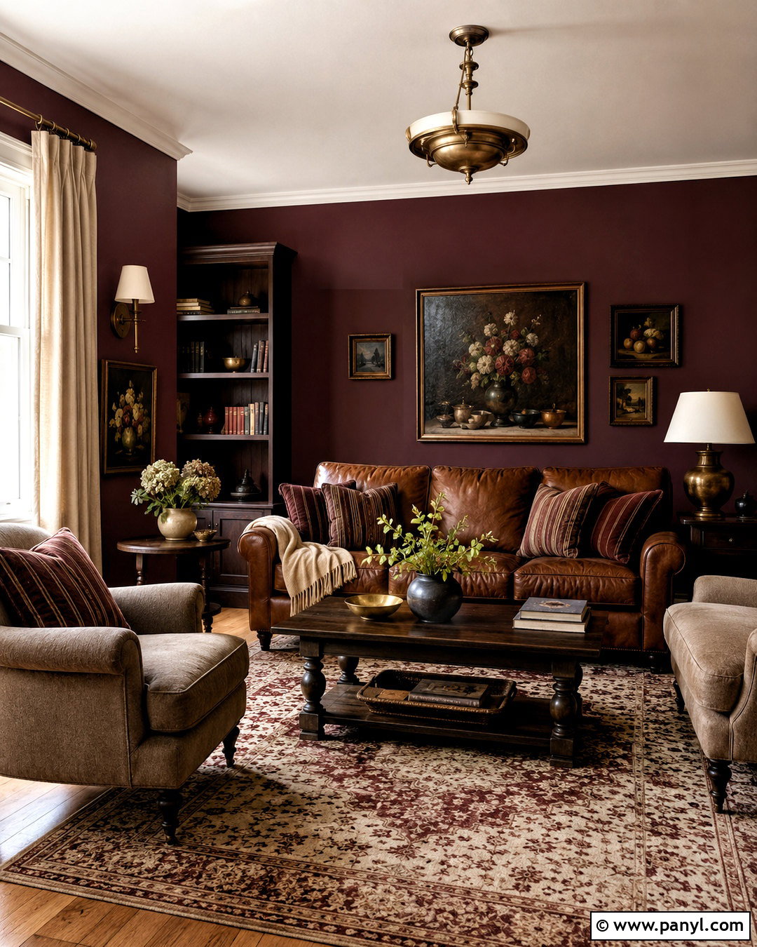 Plum And Tobacco Brown Living Room - 20 cozy living room warm colors