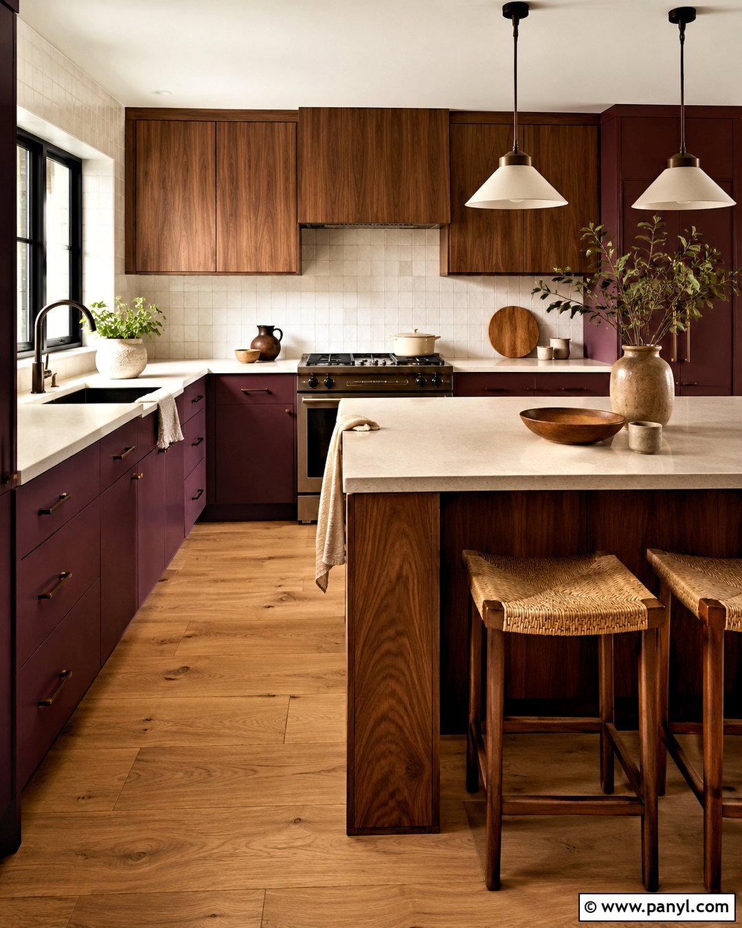 Plum And Walnut Kitchen - 20 purple kitchen designs