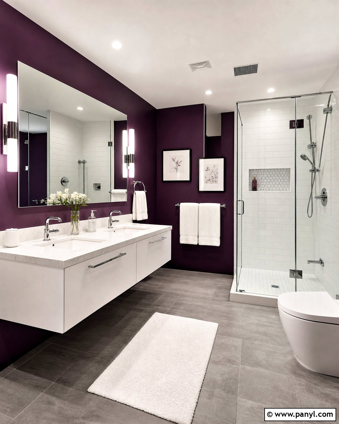 Plum And White Bathroom - 20 purple bathroom ideas