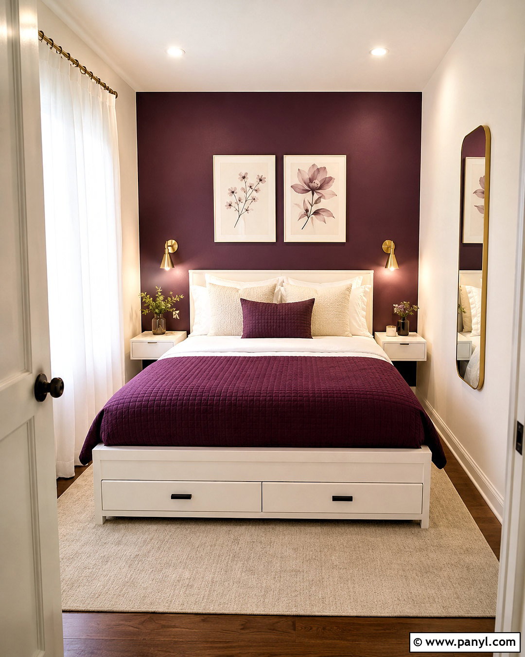 Plum And White Small Bedroom - 20 plum room ideas