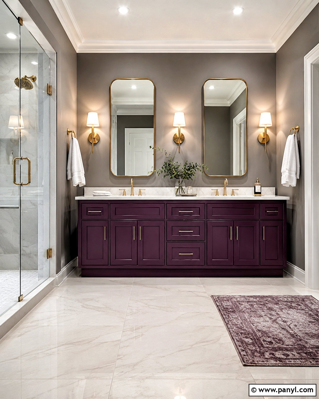 Plum Bathroom Vanity With Marble - 20 plum bathroom ideas