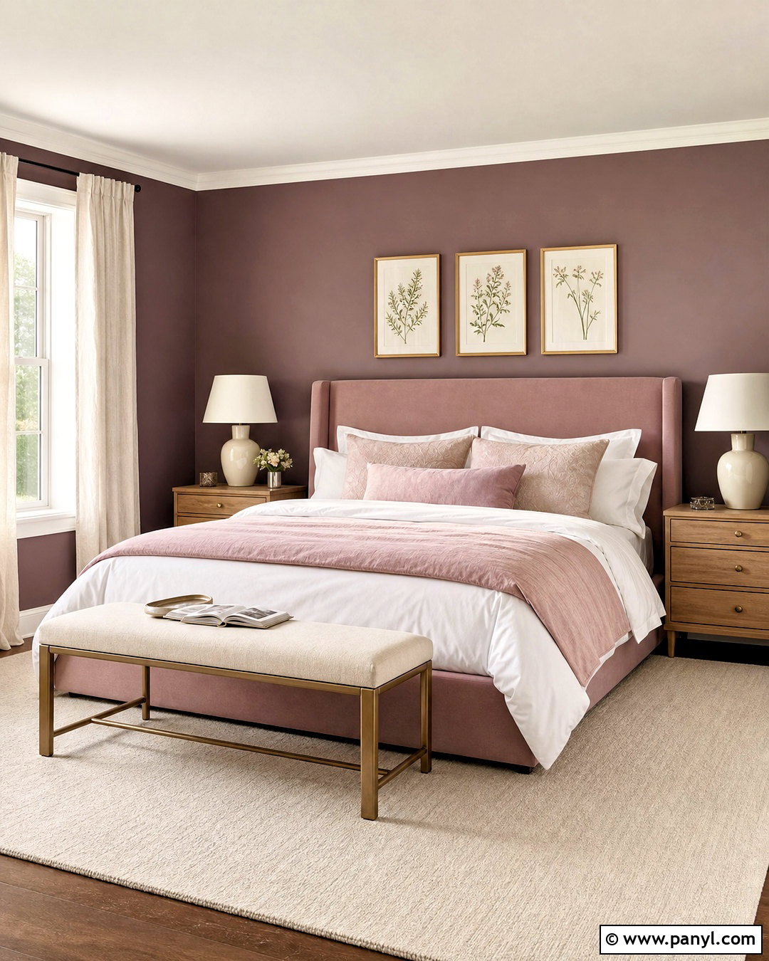 Plum Bedroom With Blush Pink - 20 plum wall color ideas