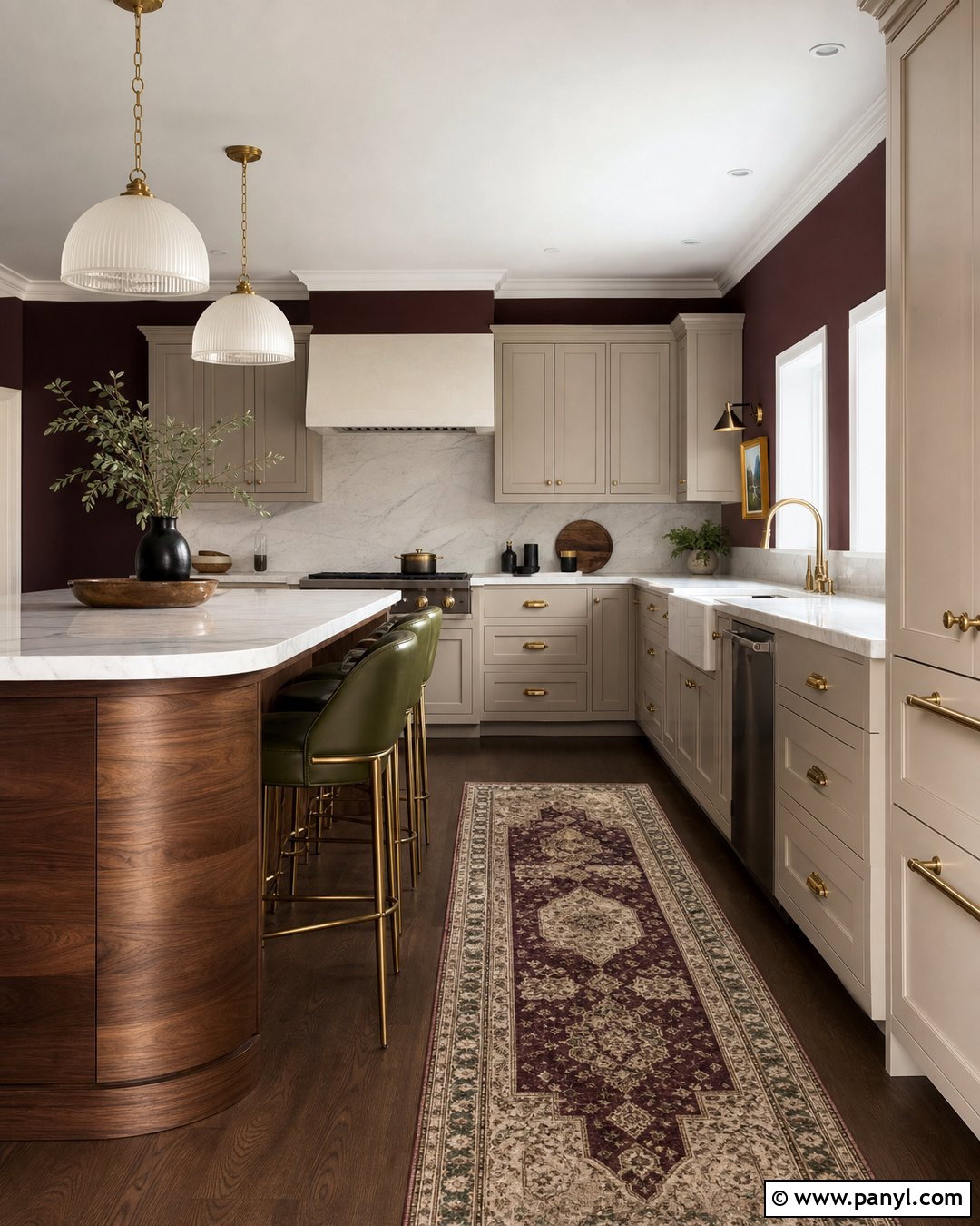 Plum Brown Kitchen Walls - 20 Brown Kitchen Wall Colors