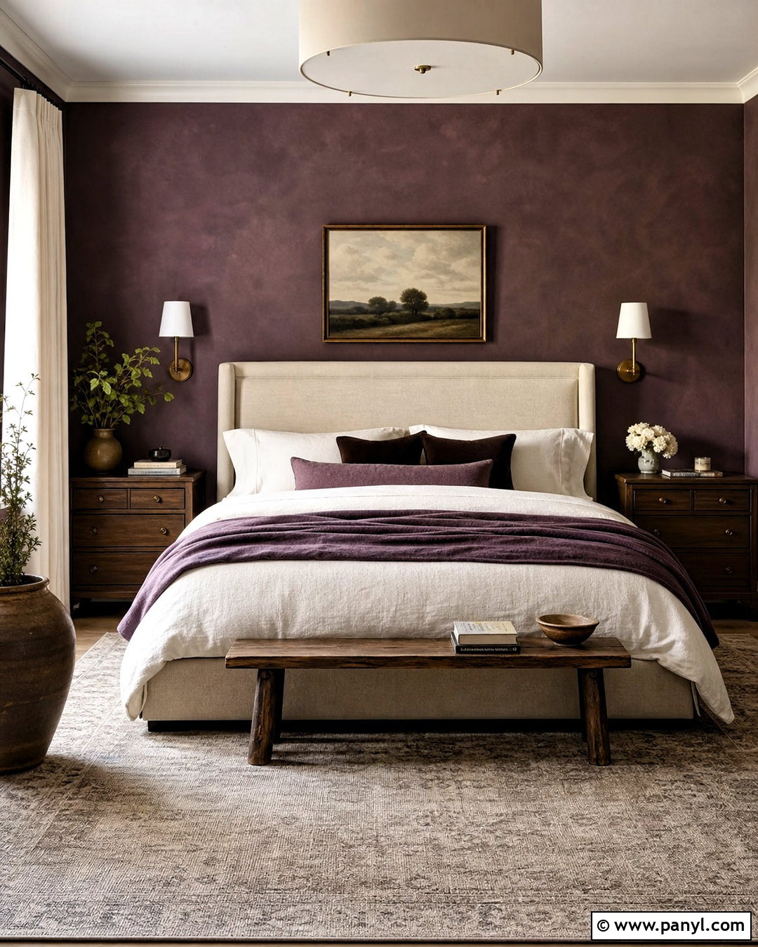 Plum Brown Limewash Bedroom - 20 limewash colors