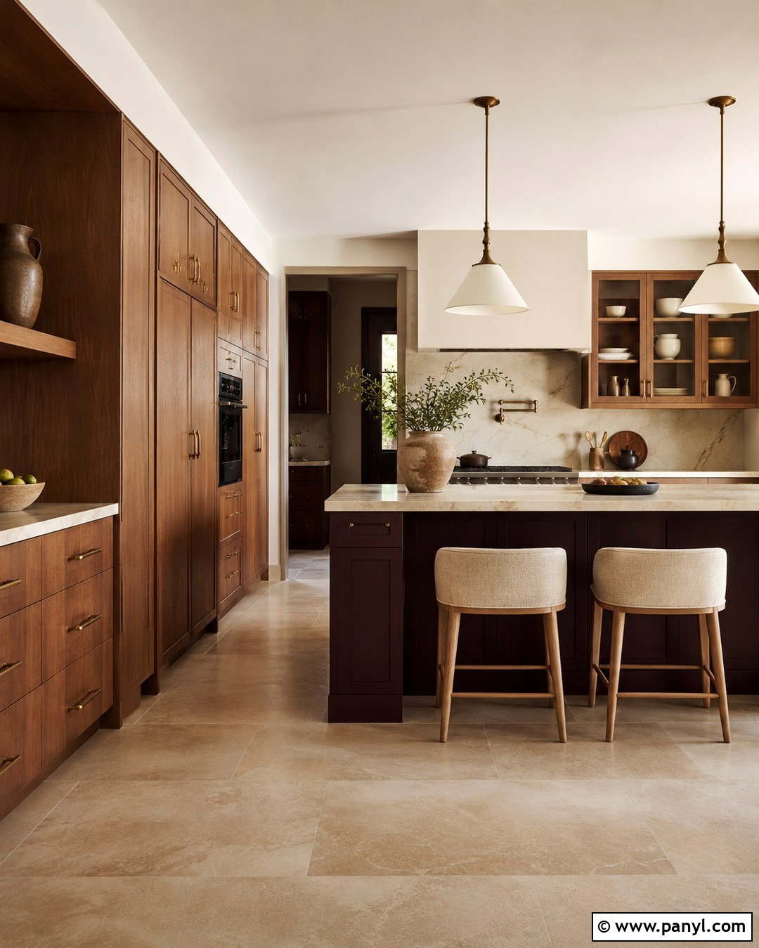 Plum Brown Walls With Brown Cabinets - 20 Brown Kitchen Ideas Paint Wall Colors